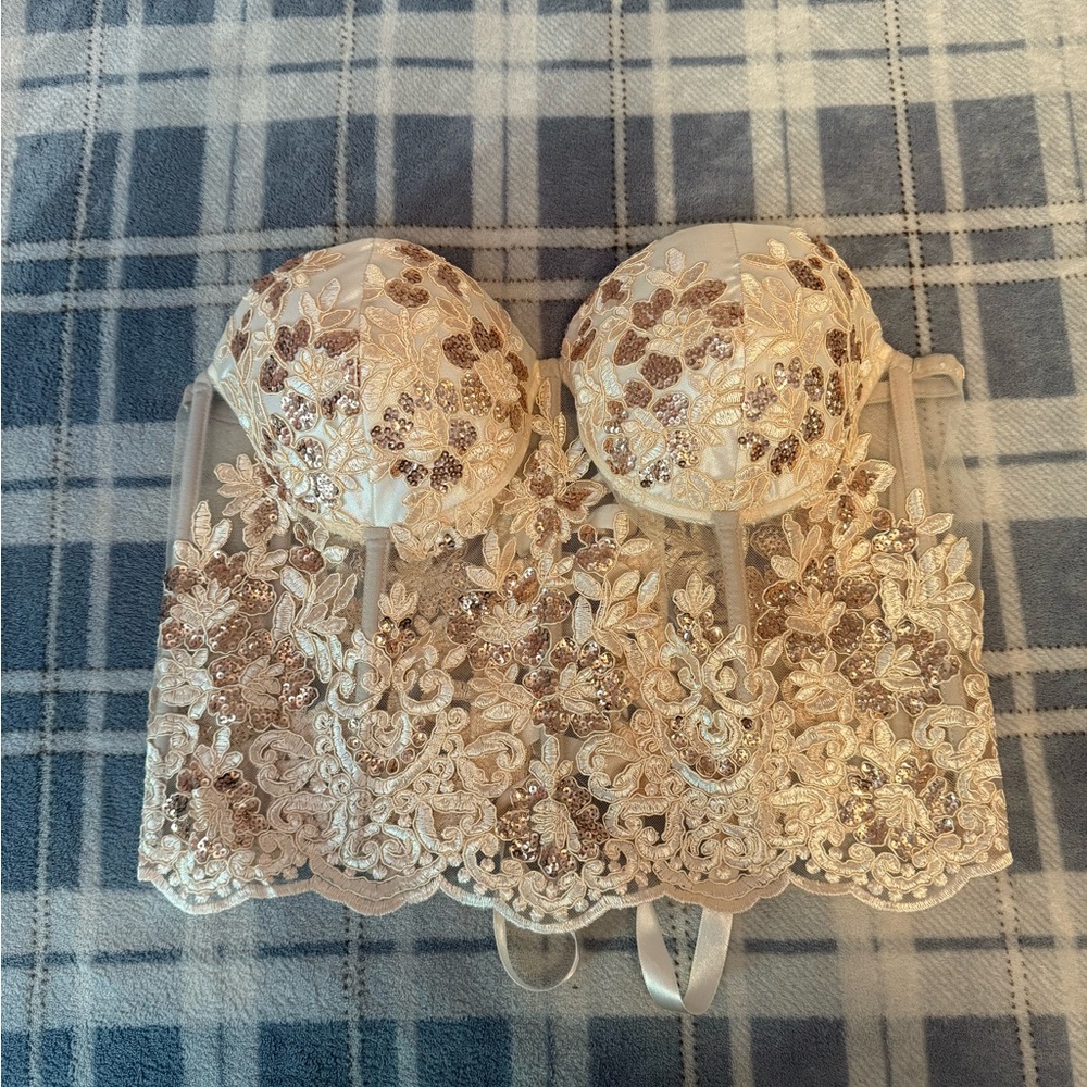 Beautiful Gold Corset Top Size L